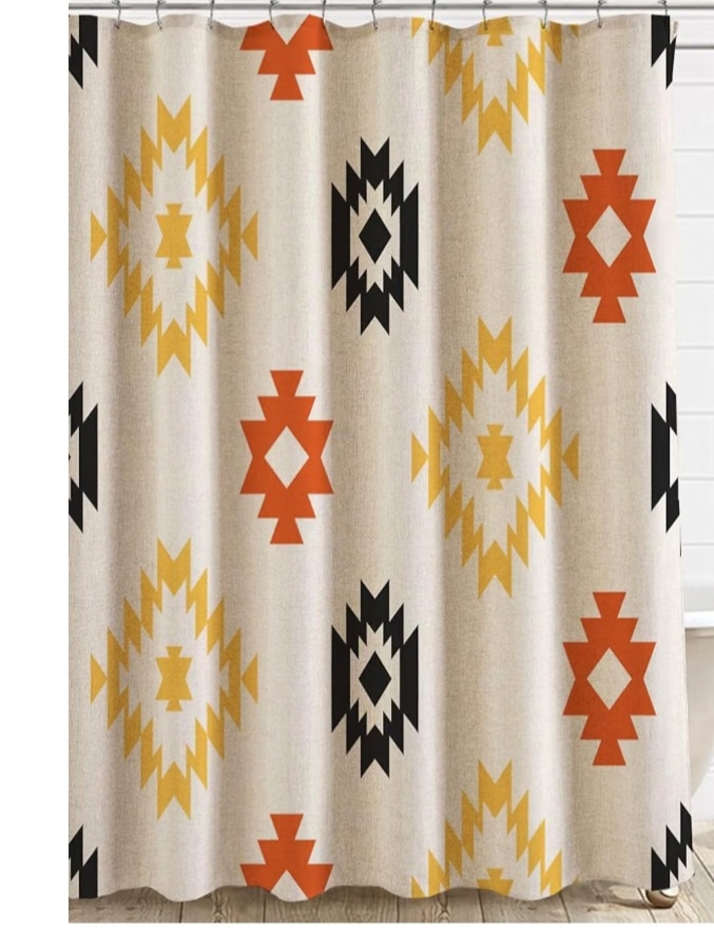 New Jimuzi Southwestern Linen Textured Fabric Shower Curtain – Extra Long 71x84
